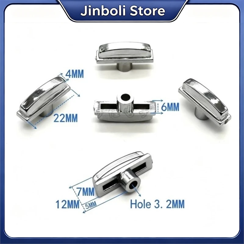 10PCS Long Flat Plastic Electroplated Silver Push Button Cap 22x7mm Round Hole 3.2mm 6*6 Tactile Switch Key Cap