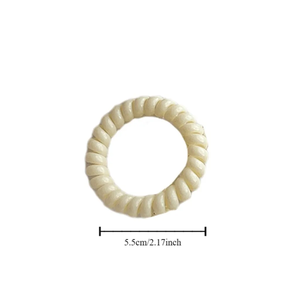 4Pcs/set Sweet Fashion Telephone Wire Elastic Hair Band Clear Spiral Cord Rubber Band Hair Tie Women Hair Accessories