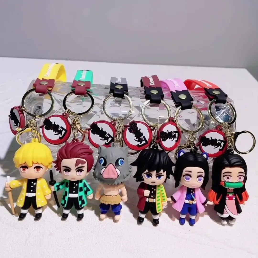 アニメフィギュアデーモンスレイヤーキーホルダー車のキーホルダー漫画バックパックペンダント手作りアクセサリーギフト