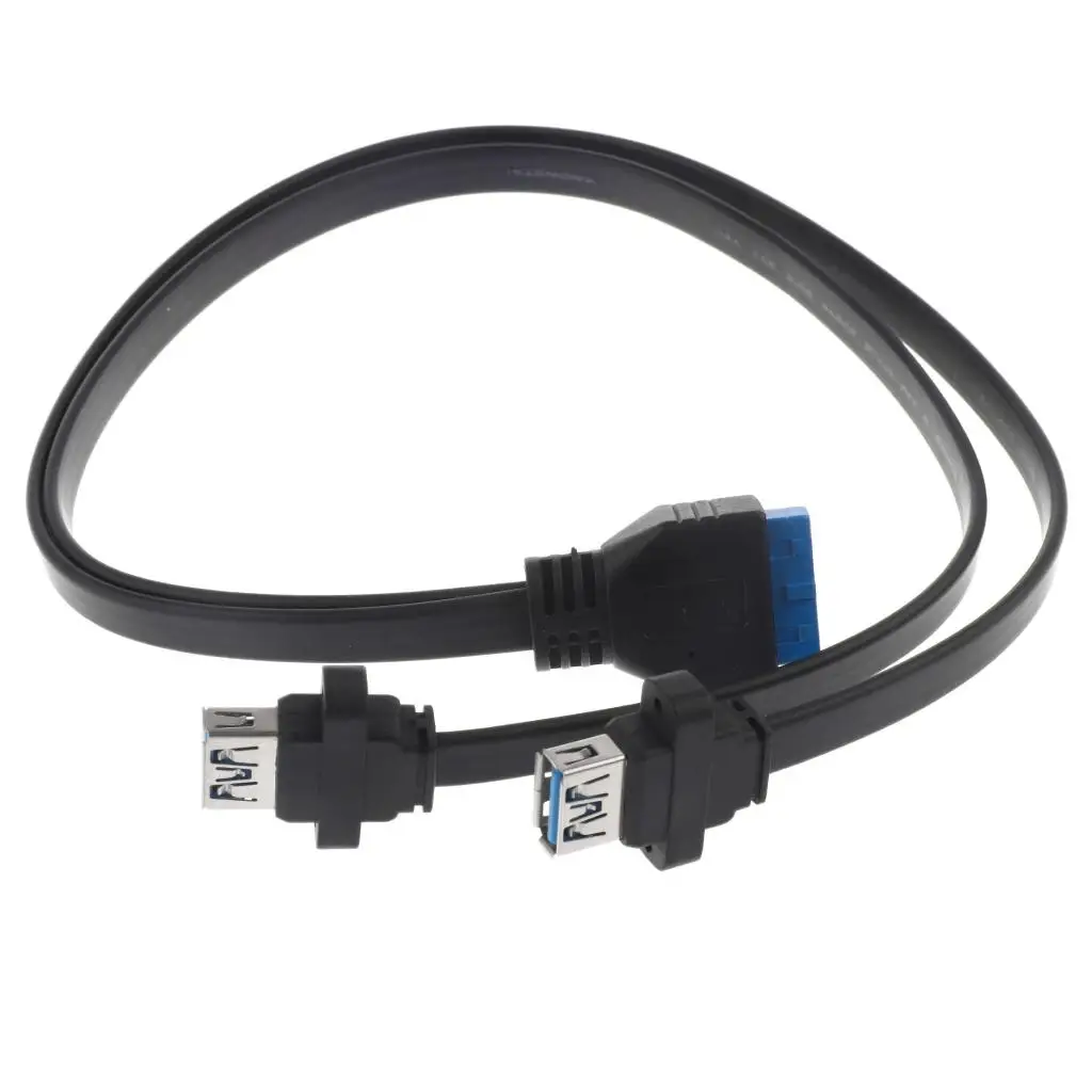 20pin USB Motherboard Cable Dual USB 3.0 Type a Female Connector Multiple Ports Y Cable for Computer Front Panel