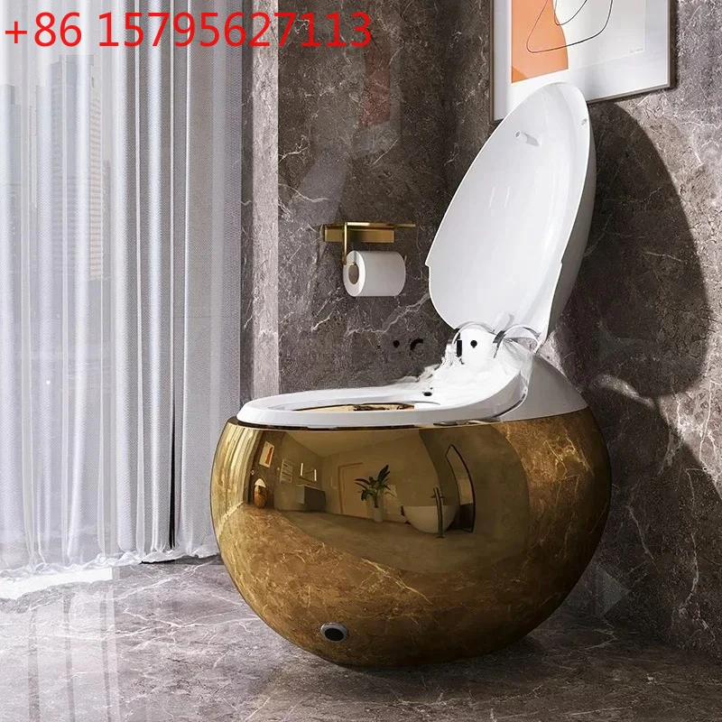 

Умный унитаз YH3 в форме золотого яйца с интегрированным голосовым управлением и автоматическим сливом (сифоном)
