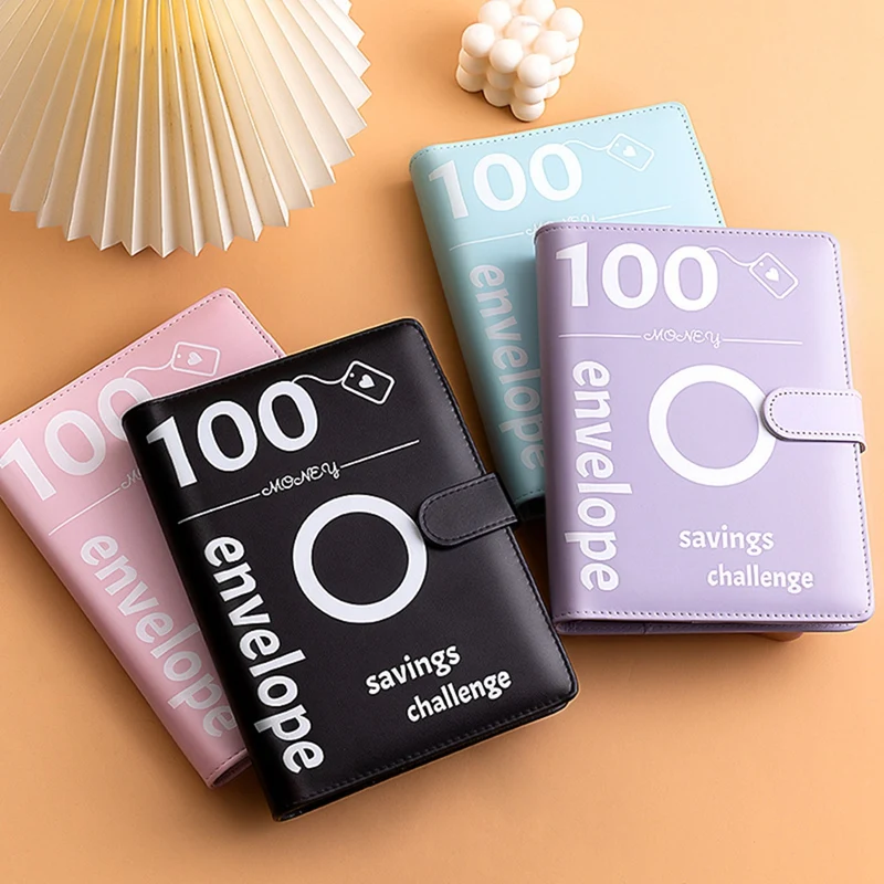 100 Envelopes Saving Money Challenge Binder, A5 Savings Binder With Cash Envelopes For Planning And Saving Durable