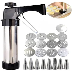 Cookie Maker Press Kit Manual Churros Maker Machine Stainless Steel Cookie Presser Biscuit Cookie Tools Set DIY Baking Supplies