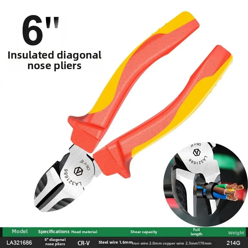 VDE Approved 1000V Insulated Needle Nose Pliers FOR Electrical Contractors FOR CR V Steel Body FOR Reliable Daily Field Use