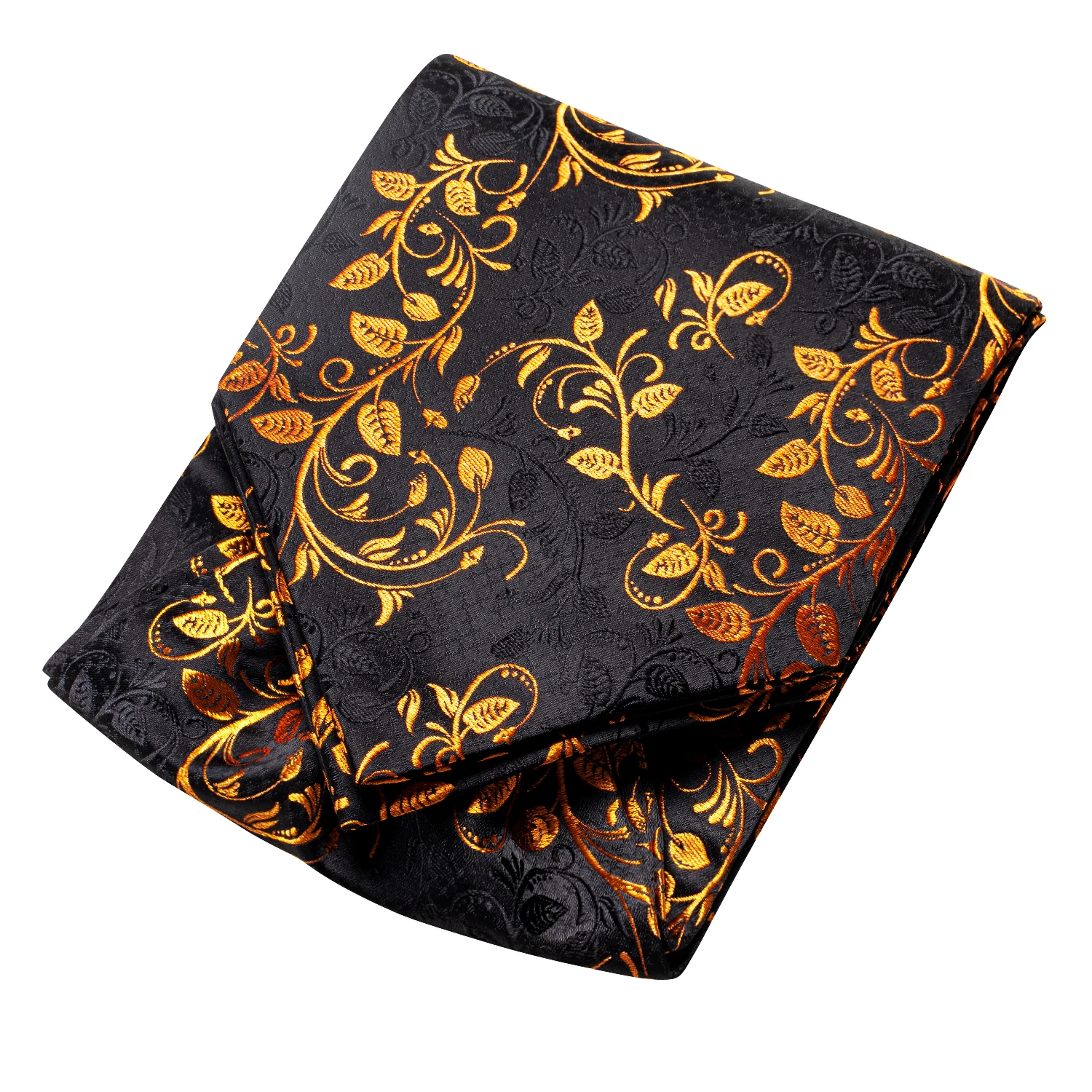 Set dasi, manset, dan sapu tangan pria merek Hi-Tie, motif jacquard paisley floral vintage, grosir untuk pernikahan dan acara bisnis.