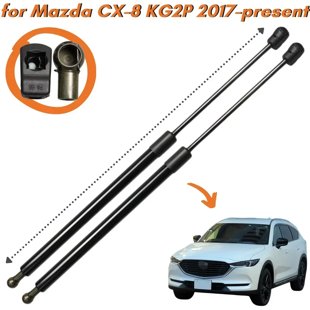 

Qty(2) Hood Struts for Mazda CX-8 KG2P 2017-present Front Bonnet Gas Springs Shock Absorbers Lift Supports Dampers Arm Bars