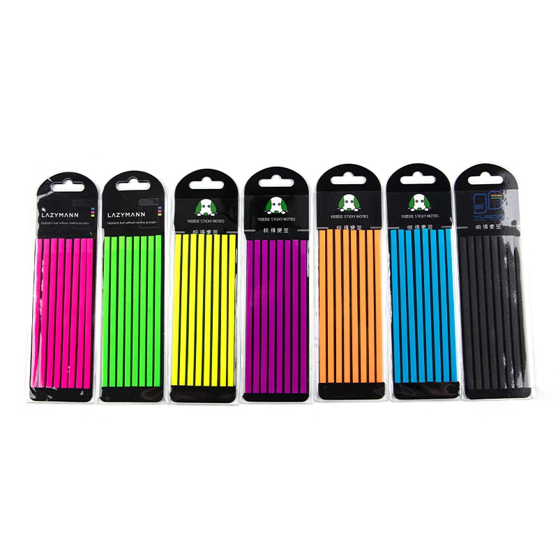 160pcs Fluorescent Loose-leaf Sticky Notes Slim Strips Index Tabs Stickers for Student Books Review Book Instructions