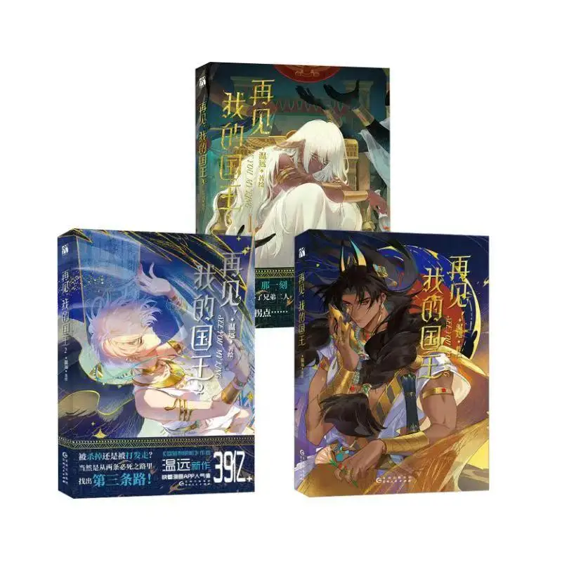 

Goodbye My King Volumes 1-3, By Wen Yuan,Fantasy Time Travel BL Comic Main Characters Zhang Li Mohemis Manga Book Coloring Books