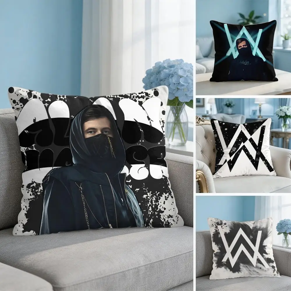 singer a-alan walker Cushion Cover Soft Short Plush Throw Pillow Cover Hidden Zipper Cutecore Sofa Bedroom Home Decor