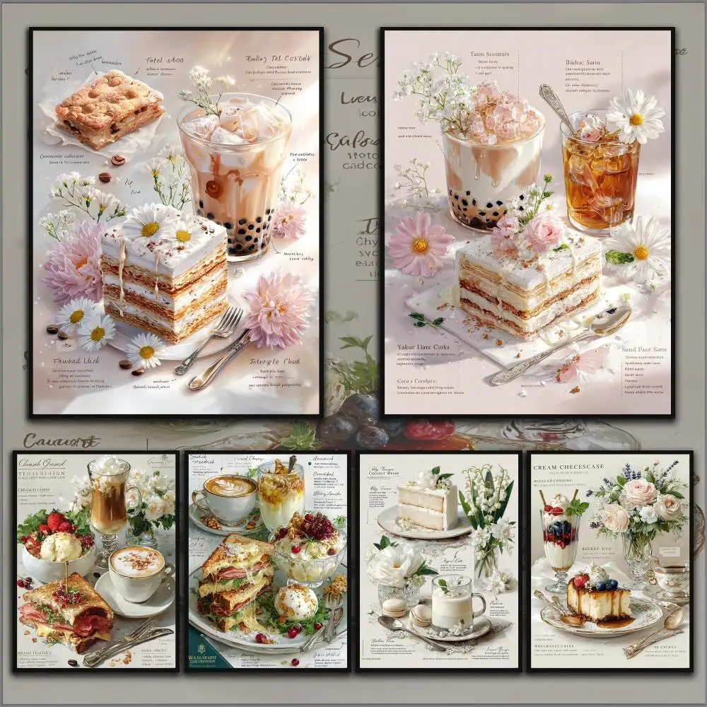 

Nordic Rich Cake Poster Home Living Bed Room Bar Hallway Sticky Wall Art Printing Waterproof Aesthetic Decor