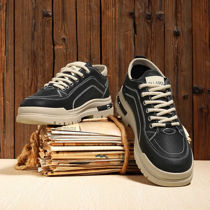 2025 الربيع والخريف حذاء كاجوال جديد مع الطلاب الرجال موضة مجلس الأحذية الاتجاه حذاء أبيض صغير حذاء رياضي رجالي #4