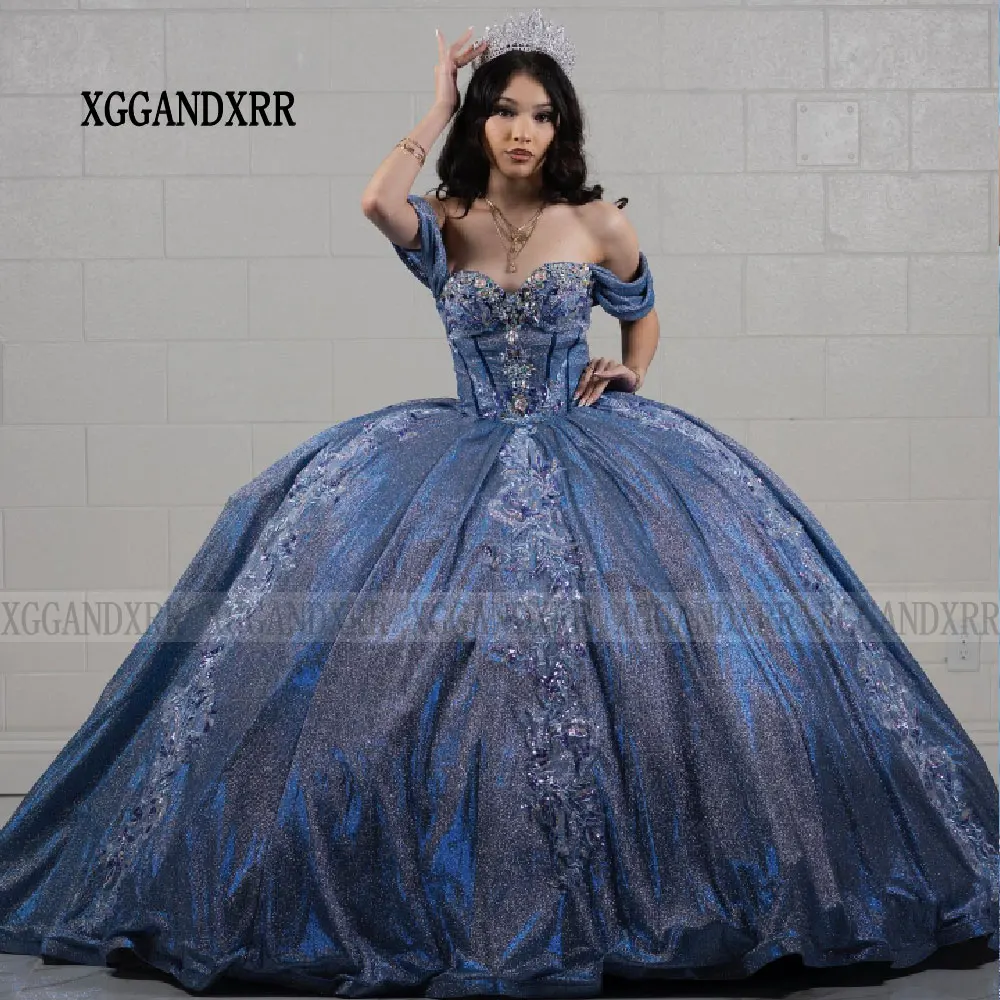 Sparkling Quinceanera Dress 2024 Beading Crystal Princess Ball Gown Sweet 15 16 Birthday Party Vestidos De XV Años Party Gown