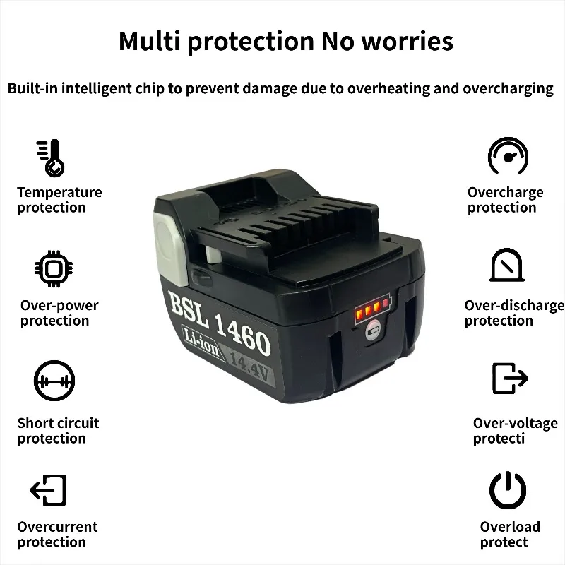 2025 بطارية قابلة للشحن لشركة هيتاشي ليثيوم أيون 14.4 فولت 9.0AH استبدال أداة البطارية BSL1430 CJ14DSL BSL1440 CR14DSL BSL1415