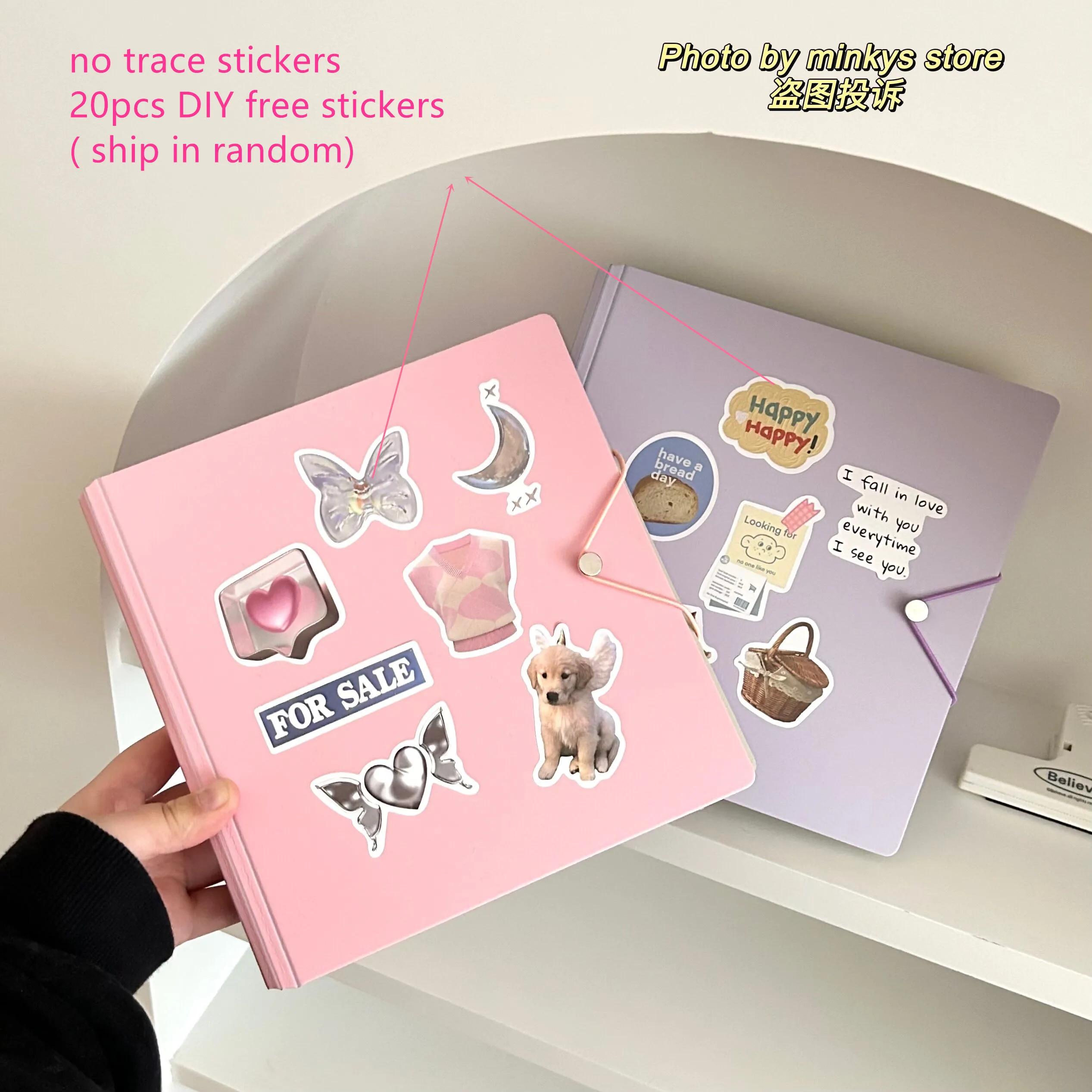 MINKYS Kawaii D Shape Ring 3 inch Kpop Photo Card Binder Large Capacity Idol Photocard Album Photocards Collect Book