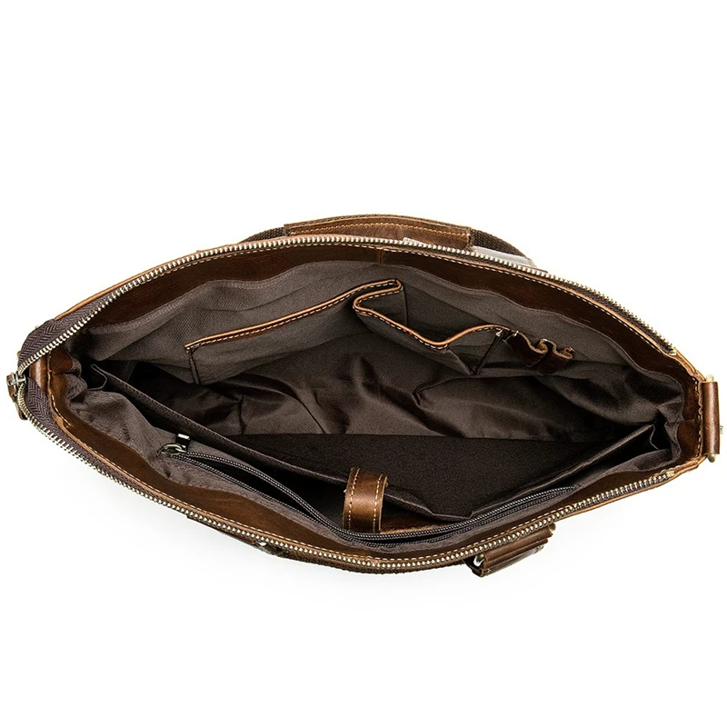 Nesitu Vintage A4 สีดําสีน้ําตาลกาแฟของแท้หนัง 14 ''แล็ปท็อปกระเป๋าเอกสารผู้ชาย Portfolio Messenger กระเป๋า M260