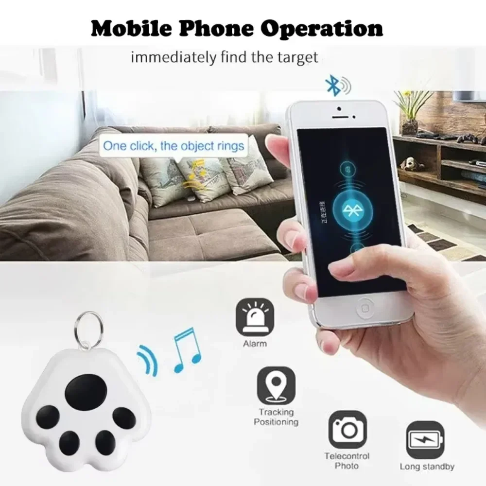 Cute Dog Paw Mini GPS Locator Tracker, Anti-lost Device, Easy to Install on Pet Collar, Practical Supply for Daily Pet Outdoor
