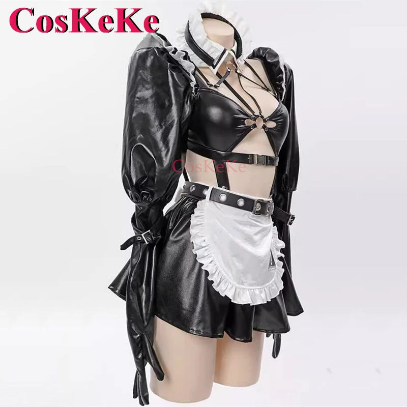 CosKeKe Fighting Maid Cosplay Anime Game Costume Fashion Sweet Maid Combat Uniforms Full Set Activity Party Role Play Clothing