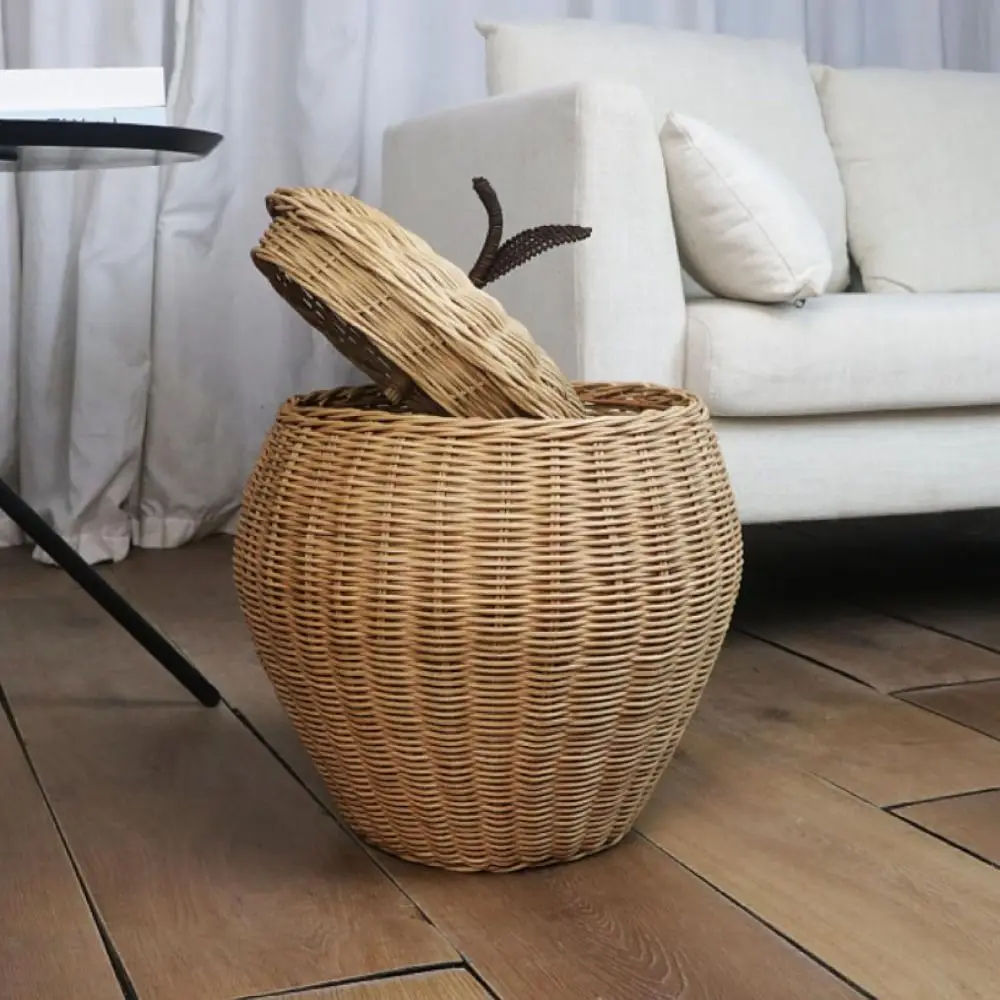 

Сумка-тоут ручной работы из ротанга в форме фруктов, корзина для хранения из чистой ткани ручной работы с ручкой, реквизит для фотосъемки, корзина для переноски цветов