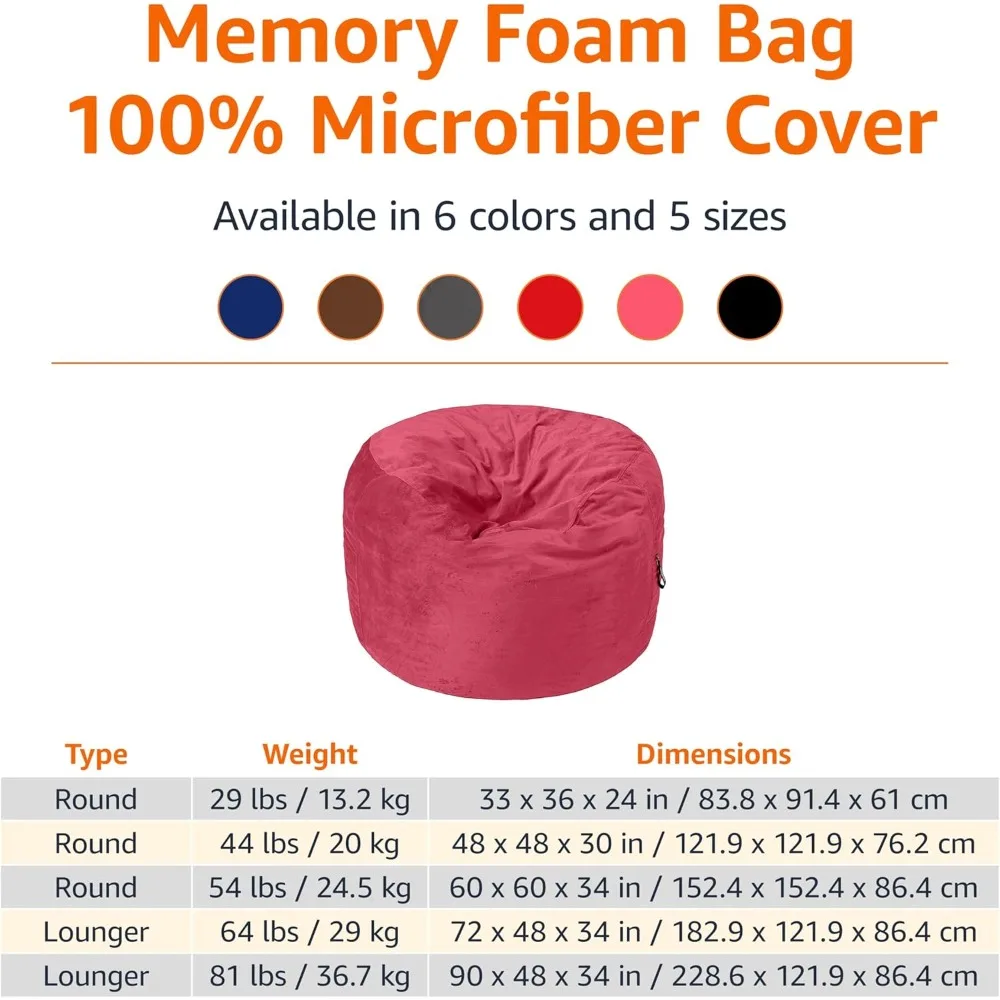 كرسي Amazon Basics كبير الحجم من إسفنج الذاكرة باللون الوردي مع 4 أقدام، مغطى بالألياف الدقيقة الناعمة #4