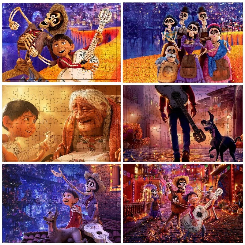 

300 500 1000PCS Puzzles Disney Film Coco Sweet Story Memorable Wooden Jigsaw Puzzle Game Kids Teens Like For Bedroom Ornament