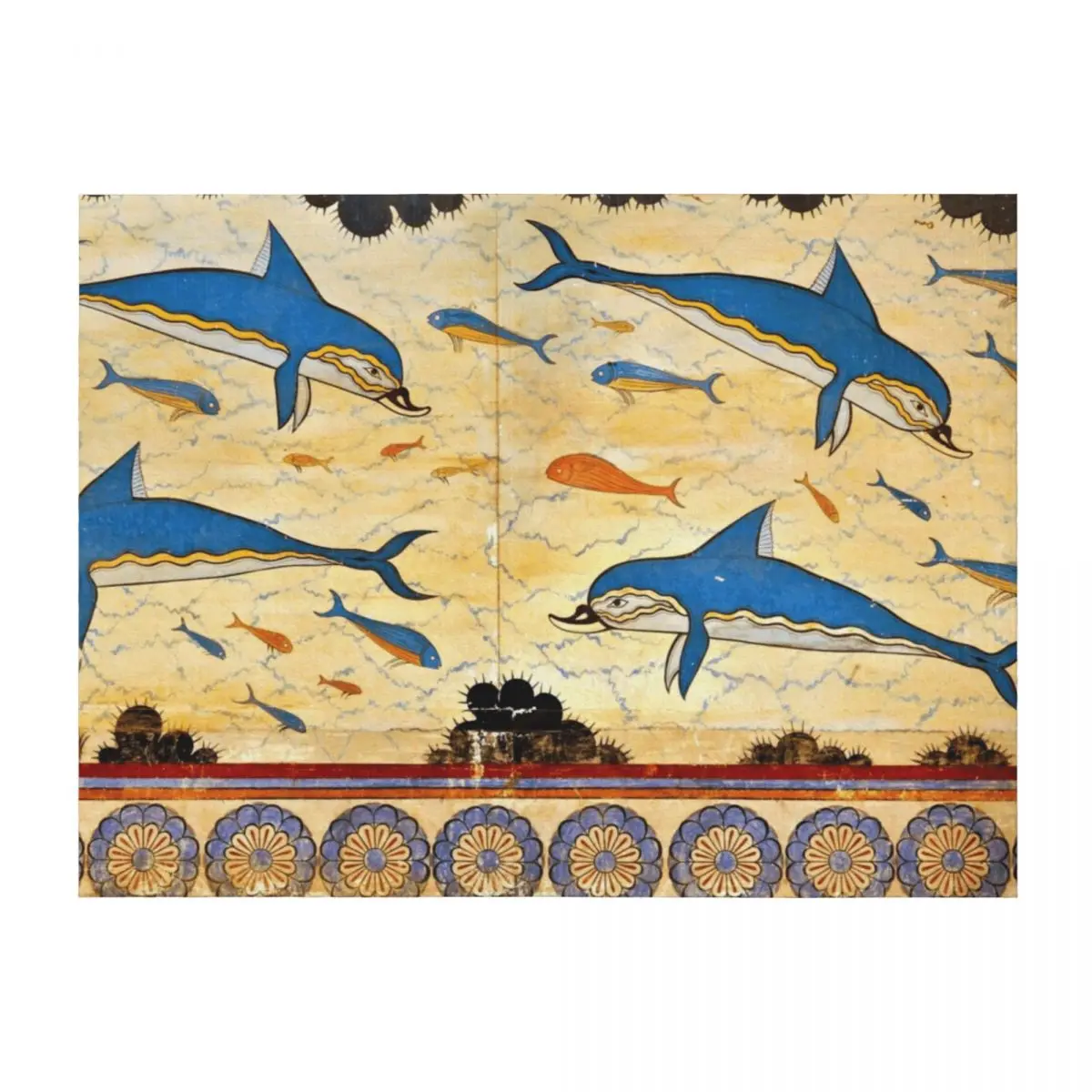 

The Minoan Dolphins Throw Blanket Single Luxury christmas gifts Weighted Blankets