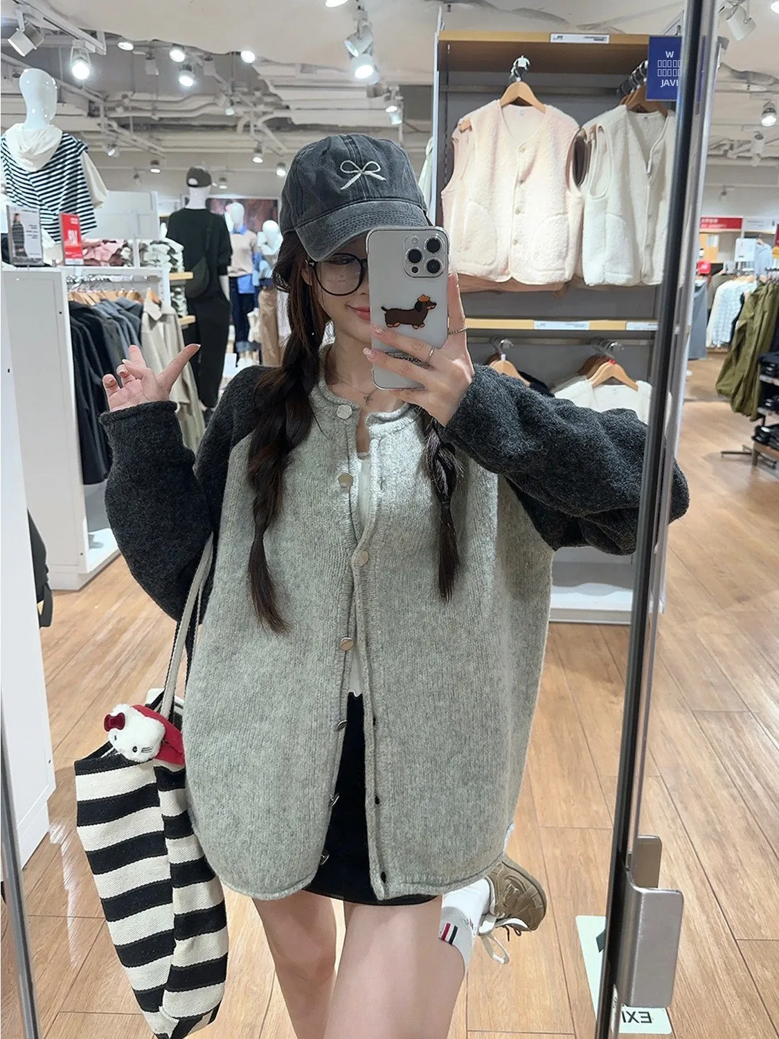 ay Long Sve سترة مفتوحة سترة المرأة الخريف الشتاء جديد الربط اللون محبوك معطف فوقي كسول Sle Faionable Commu...