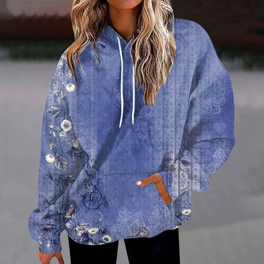 2024 Four Seasons Fashion Trend 3D Printed Casual Versatile Simple Family Flower Hoodie MC11 Extremely Simple Style