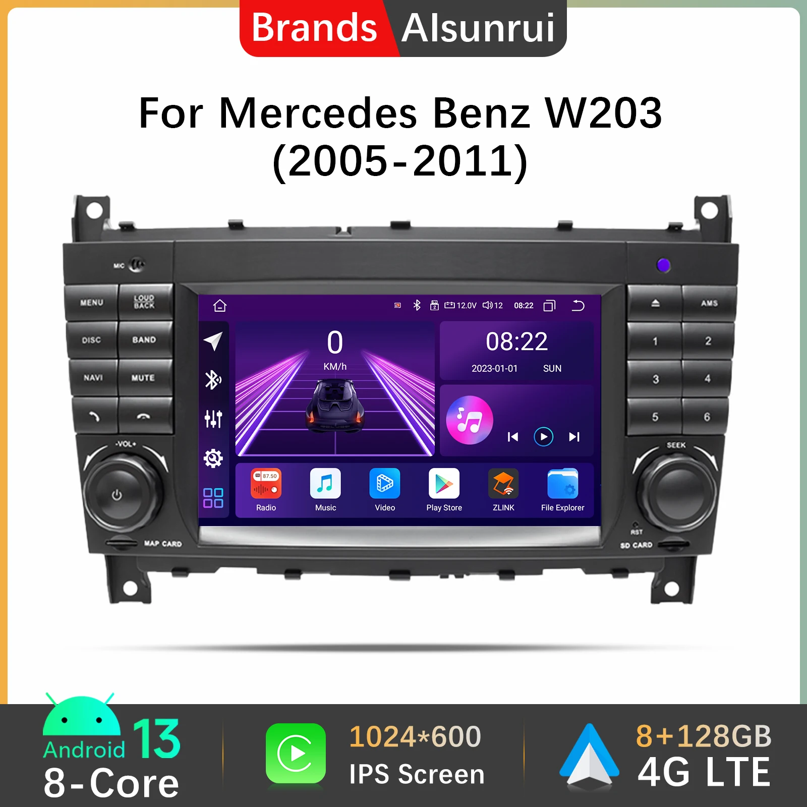 2Din 4G Carplay AutoRadio Android 13 Car Stereo For W203 Mercedes Benz Vito W639 W168 Vaneo Clk W209 W210 M/ML Multimedia Screen