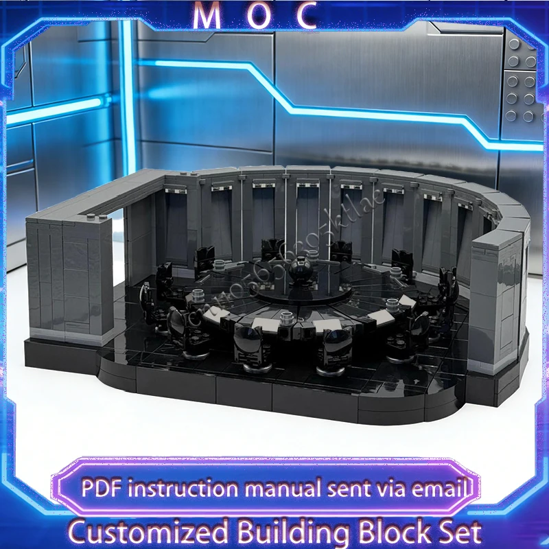 

NEW 1155 PCS War Series Star Conference Room Diorama MOC Technology Building Block Model Children Diy Surprise Toy Birthday Gift