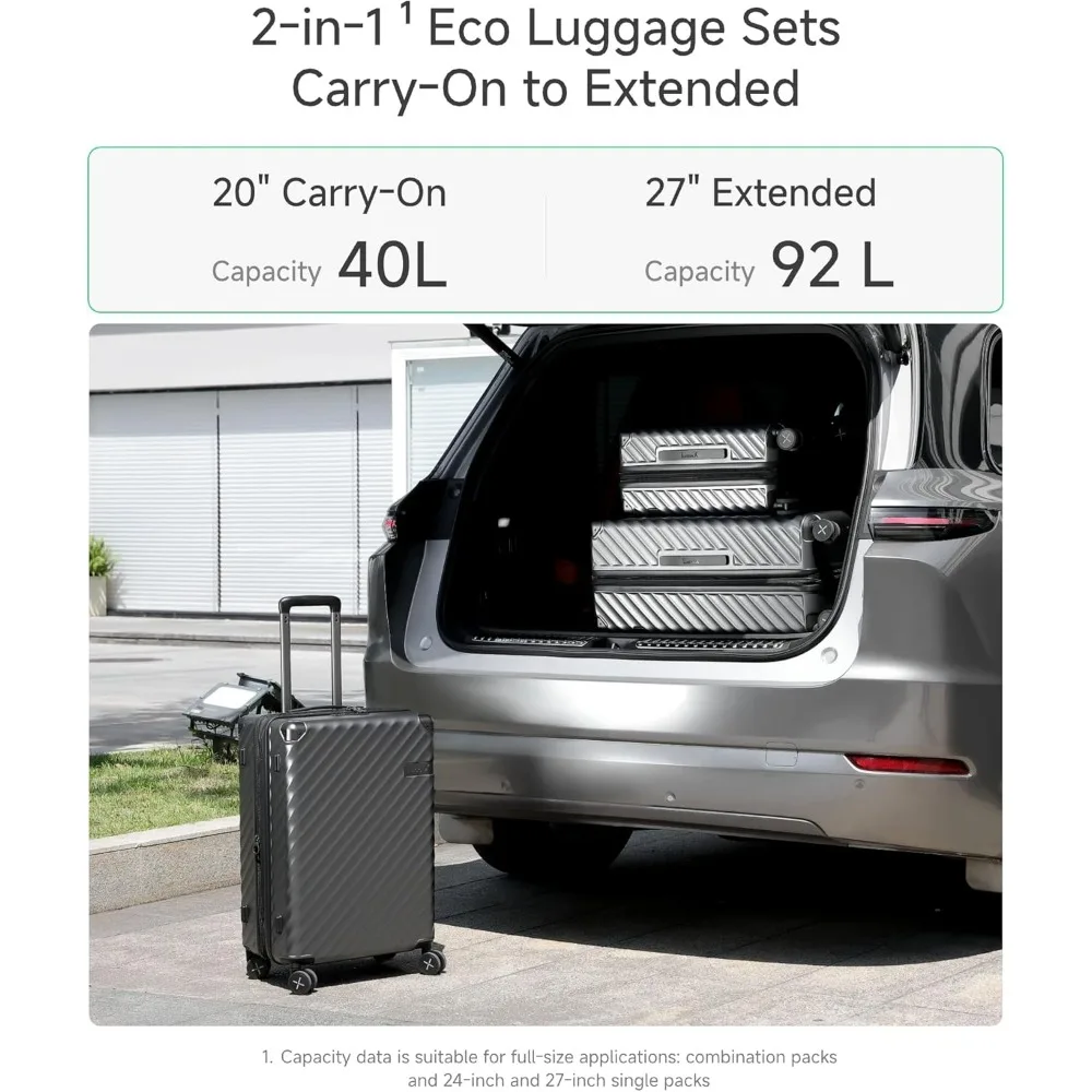 مجموعة أمتعة محمولة خفيفة الوزن مكونة من 5 قطع مع حقيبة من القماش الخشن وحقائب سفر صلبة abs+pc وسحابات ykk وعجلات دوارة مزدوجة