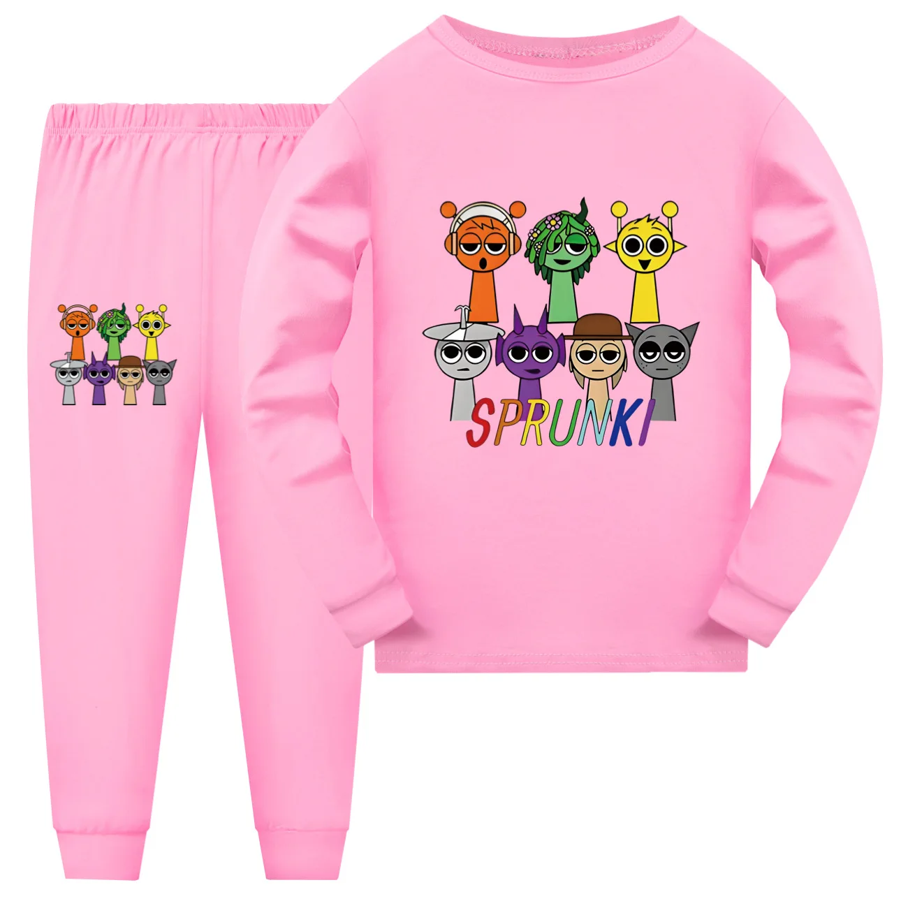 Sprunki Incredibox T Shirt Kids Horror Game Sprunky Pajama Sets Boys Long Sleeve Pyjamas Children's Set Girls Cartoon Sleepwear