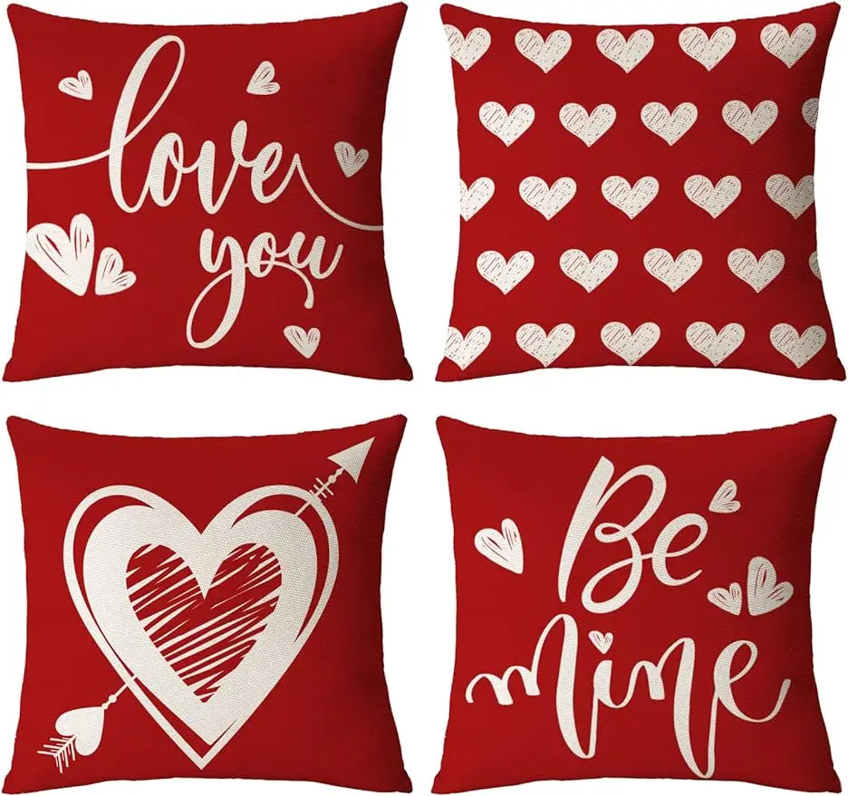 Happy Valentine's Day pillowcase red love hug pillowcase wedding anniversary cushion cover home outdoor sofa