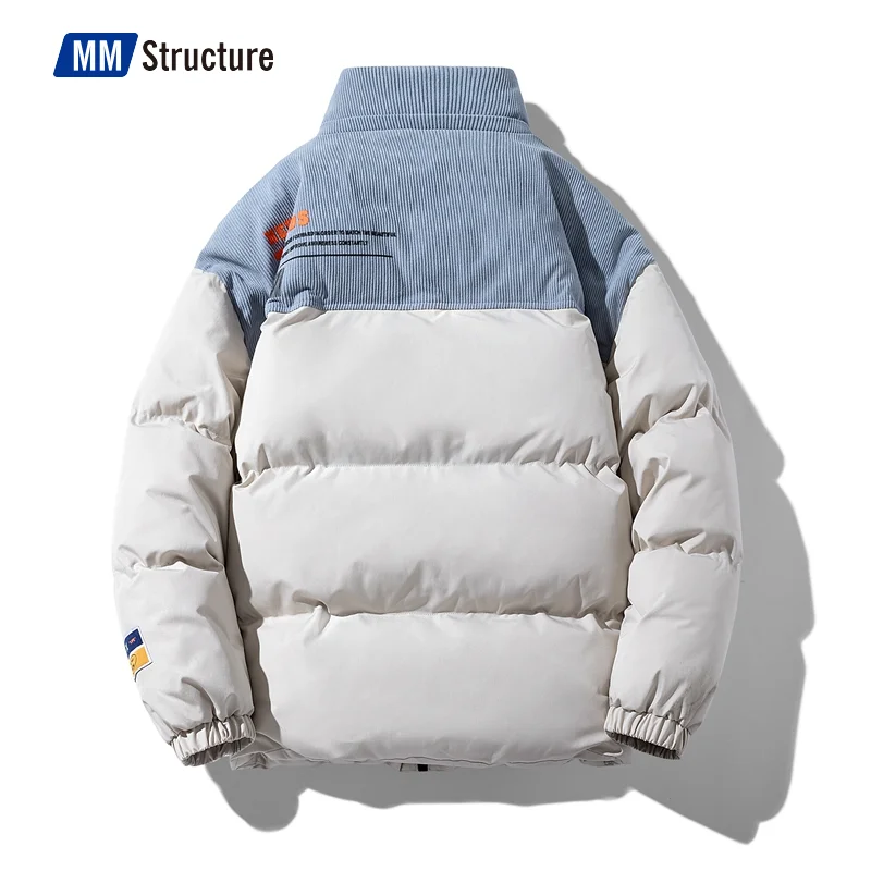2022 Winter Japanese Style Streetwear Vintage Thicken Parkas Men Oversize Warm Puffer Jacket   Plus Size Contrast Bubble Coat
