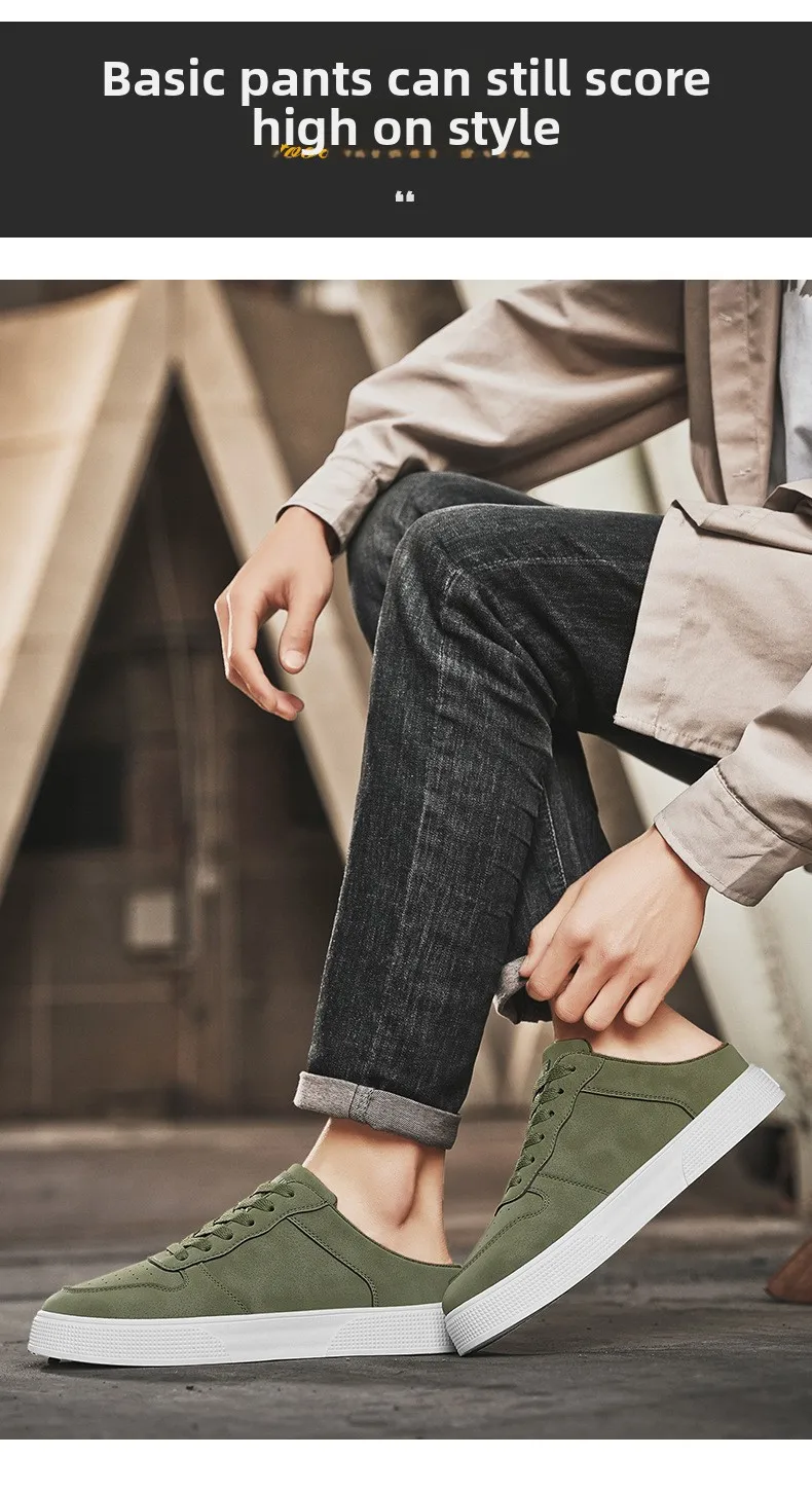 Extra Large Half Drag Men's Shoes, Casual Sports Shoes, Spring and Summer New Styles, Set Sandals Shoes for Men Tenis Masculino