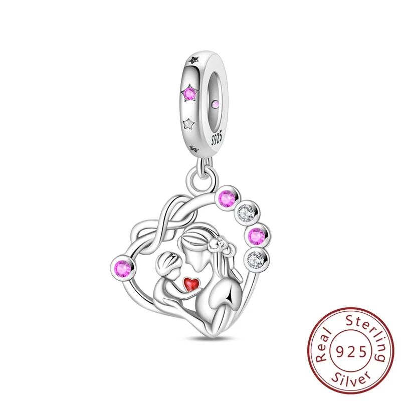 

New 925 Sterling Silver Eternal Maternal Love Charms Beads Fit Original Bracelet Necklace DIY Jewelry For Mom Mother's Day Gift