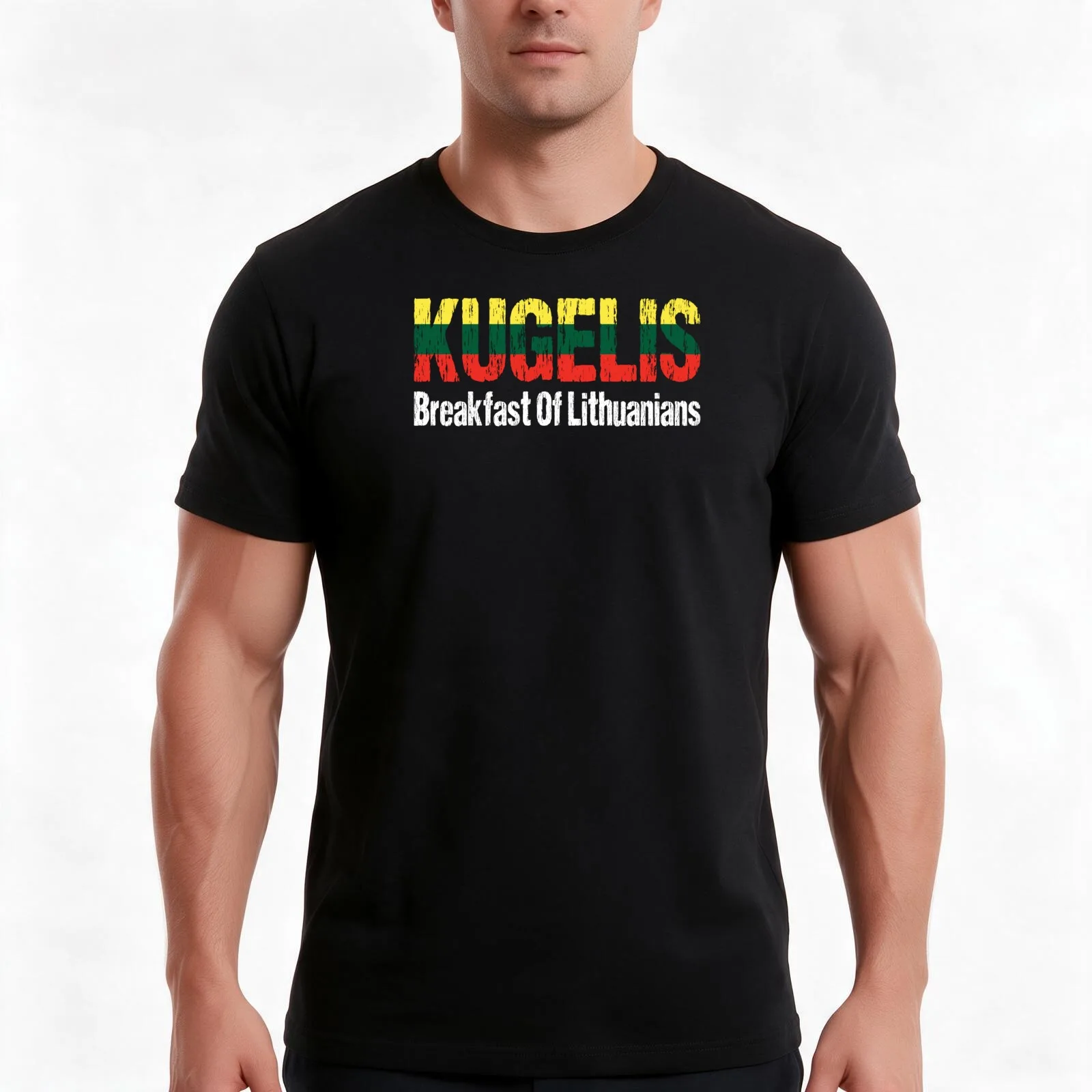 Kugelis Lithuanian Funny Food Lover Dish Lietuva Flag T-Shirt, Summer Casual Cotton Tee, Oversized Streetwear Tops, 100% Cotton