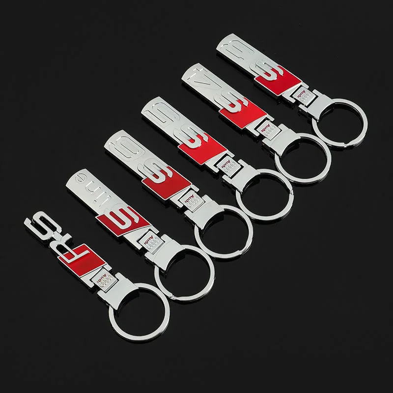 1Pcs Creative Metal Car Keychain Key Chain Rings For Audi Sline RS S4 S5 S6 A3 A4 B8 8P B9 8V B6 A5 B7 A1 A6 C6 Q3 Q5 C7 8I TT