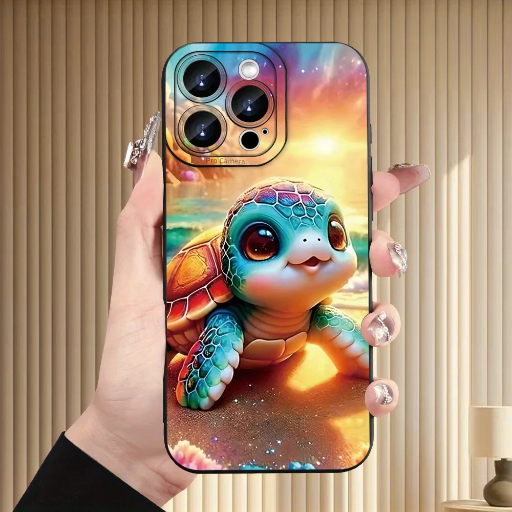 Popolare custodia per telefono con motivo tartaruga creativa, compatibile con iPhone17 16 15 14 13 12 11 Pro/Max Plus