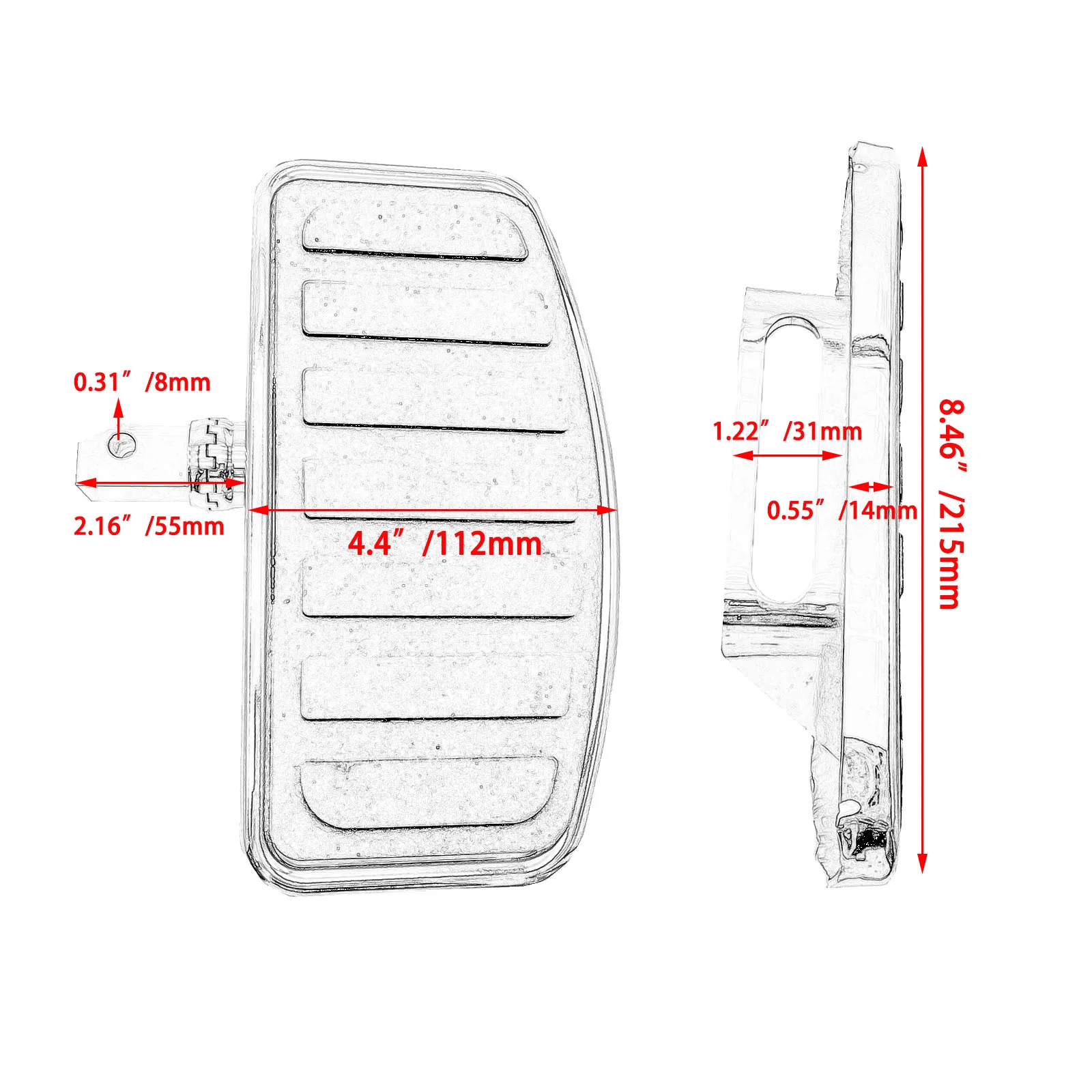 Motorcycle Rider Passenger Floorboard Footboard Pedal Footpegs For Honda VTX 1300 1800 For Suzuki Boulevard C50 Intruder Volusia