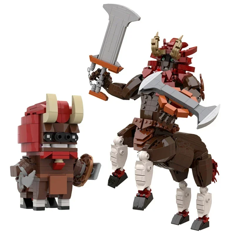 MOC Hot Game Monster Lion Centaur Lynel Model Zeldaing Legend Breath Red Beast Brickheadz Building Blocks Kit DIY Kids Toys Gift