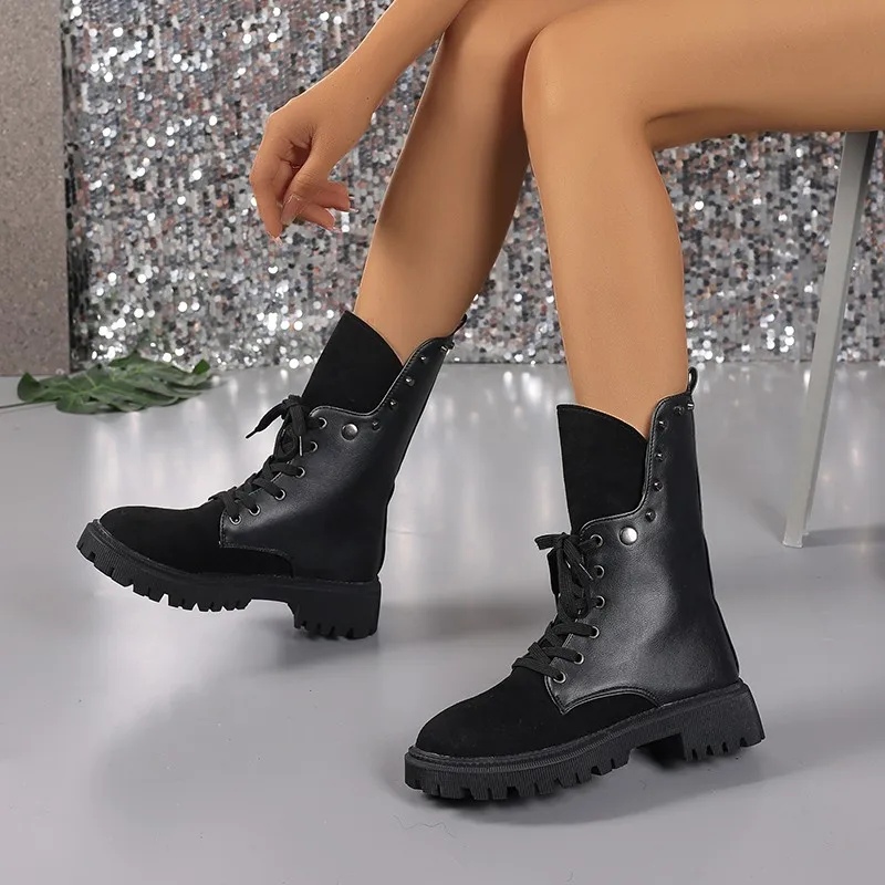 Women Boots Spring and Autumn Fashion Shoes for Women Platform Casual Lightweight Boots Women Outdoor Comfortable Walking Shoes