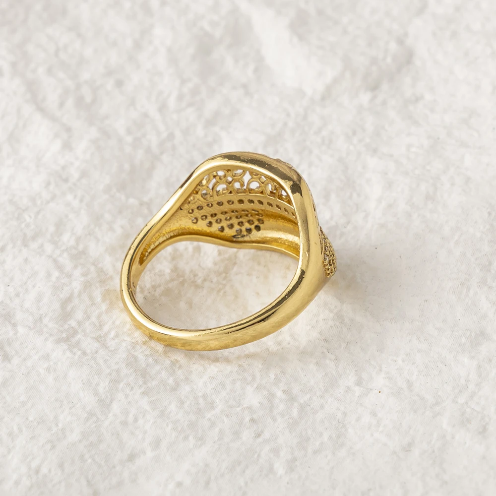 LUIZADA Vintage Türkische Fingerringe Frauen Runde Kristall Caesar Ring Gold Farbe Ethnische Hochzeit Schmuck Ring – Detail 23