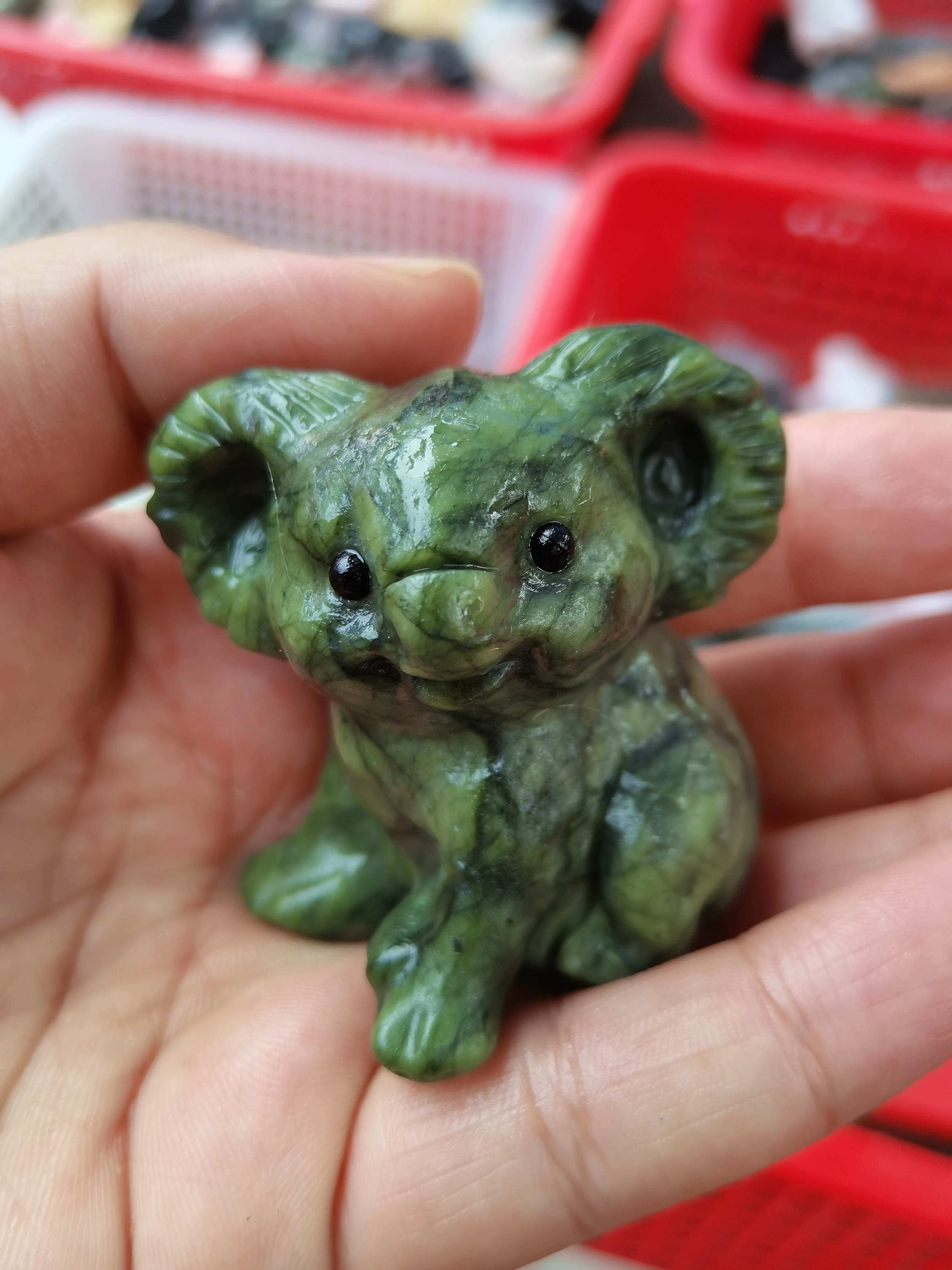 

1 шт., натуральный черный обсидиан, коала, резьба, фигурка животных, украшение для дома, домашний декор