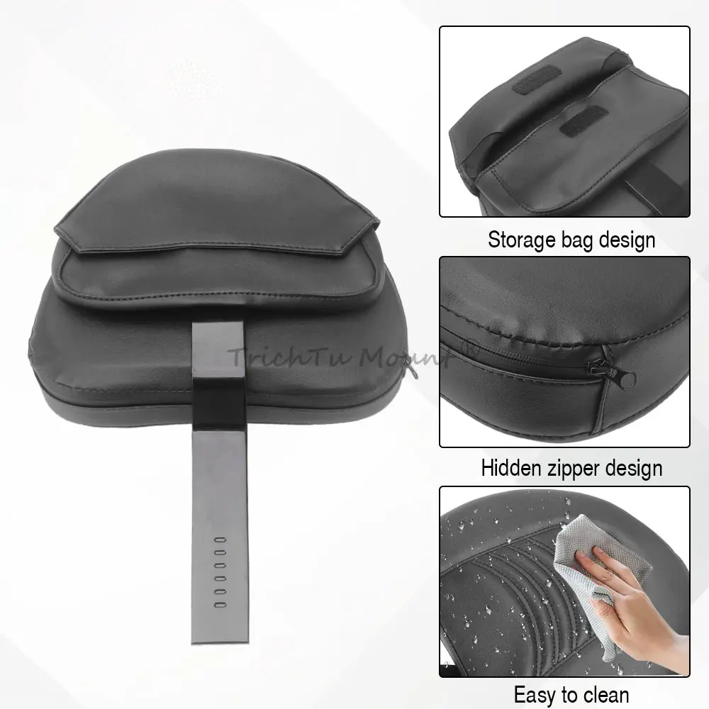 Adjustable Rider Driver Backrest Sissy Bar Pad Lumbar Support for Harley Touring Road King, Street Road Electra Glide 1997-2025