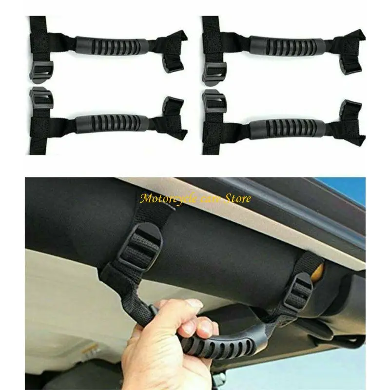 U75F Grab Inner Handle for JK JKU TJ 2011-2016 4x Car Roof Roll Bars Grip Wheel Handle Non-slip Durable Accessory