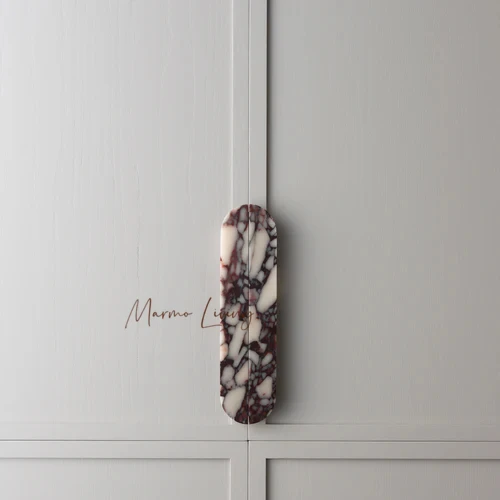 Tirador de puerta de gabinete de mármol Calacatta Violet de lujo, estilo Wabi Sabi, tirador de piedra vintage para decoración del hogar