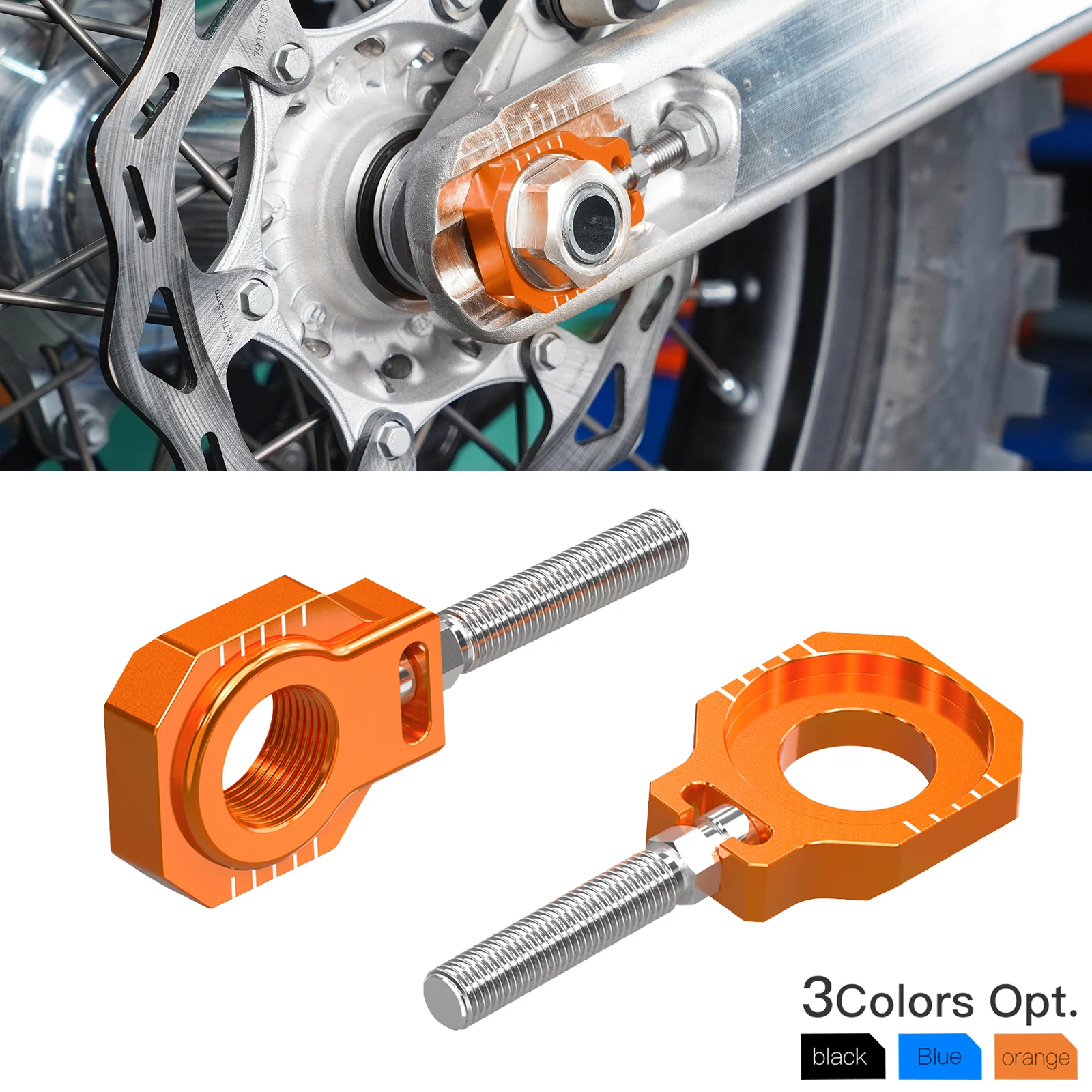 

NICECNC For KTM EXC 300 2024 EXC 250 EXCF 350 EXC 450 XCW 300 Rear Chain Adjuster Axle Block SXF 250 SXF 450 XC XCF 2023-2024