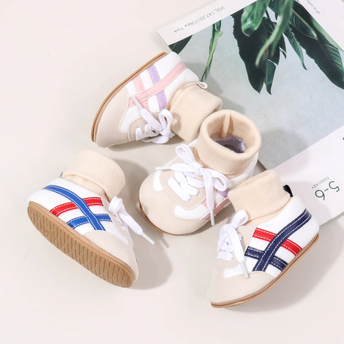 

Spring And Autumn New Style Baby Shoes For 0-1 Year Old With Laces That Don't Come Off And Anti-Slip Design For Learning To Walk