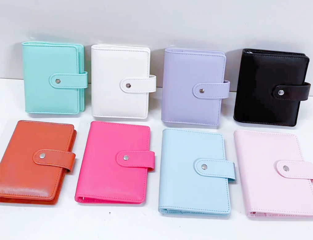 A7 Macaron Color 6 Ring Binder PU Clip-on Notebook Leather Loose Leaf Notebook Cover Notebooks Journal Kawaii Stationery