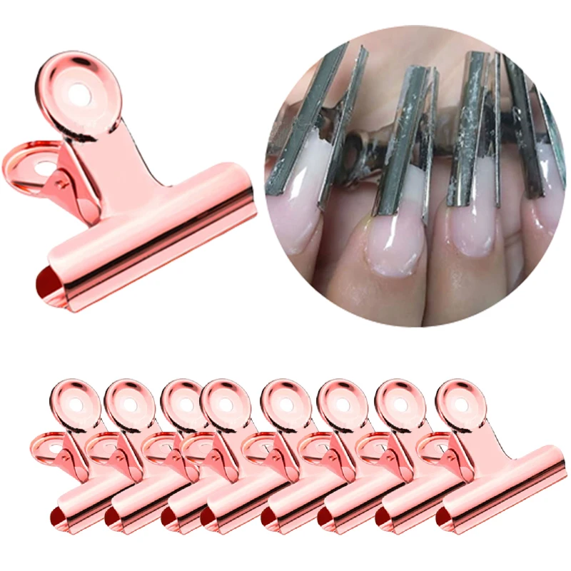 

6/10pcs Russian C Curve Nail Pinching Clips Tips Nail Fixation Clip Stainless Steel Acrylic Nails Pinchers Multi Function Tool